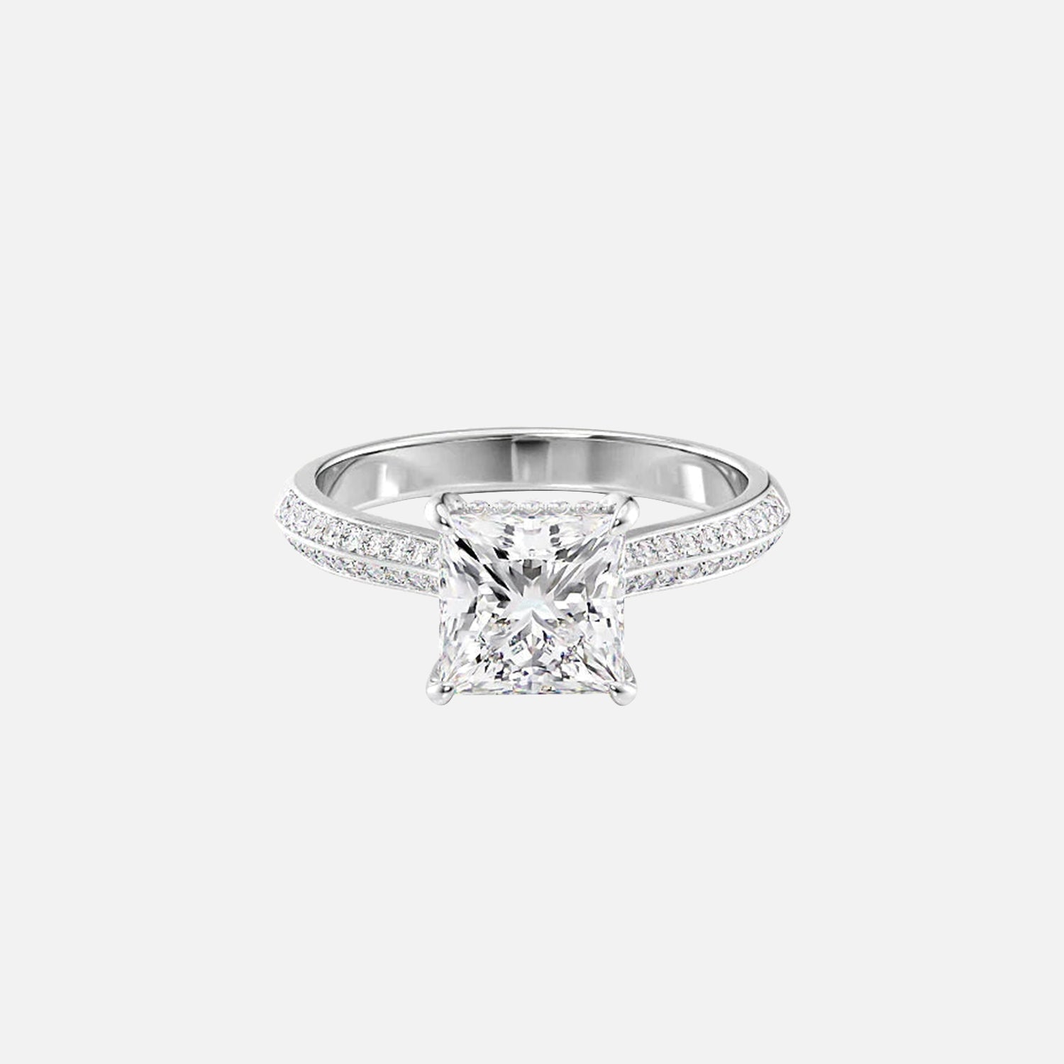  The Kayla Princess Moissanite Ring 14k White Gold 001