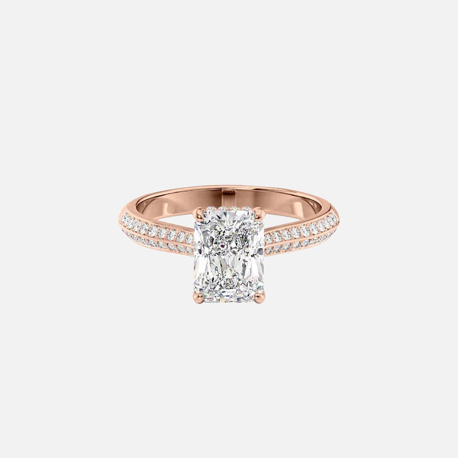  The Kayla Radiant Lab Diamond Ring 14k Rose Gold 001