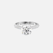  The Kayla Round Moissanite Ring 14k White Gold 001