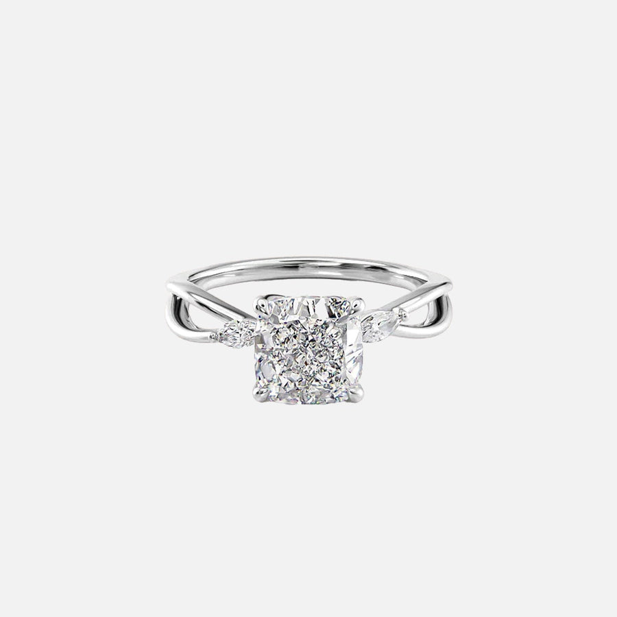  The Kelsey Cushion Lab Diamond Ring 14k White Gold 001