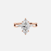 The Kelsey Marquise Moissanite Ring 14k Rose Gold 001
