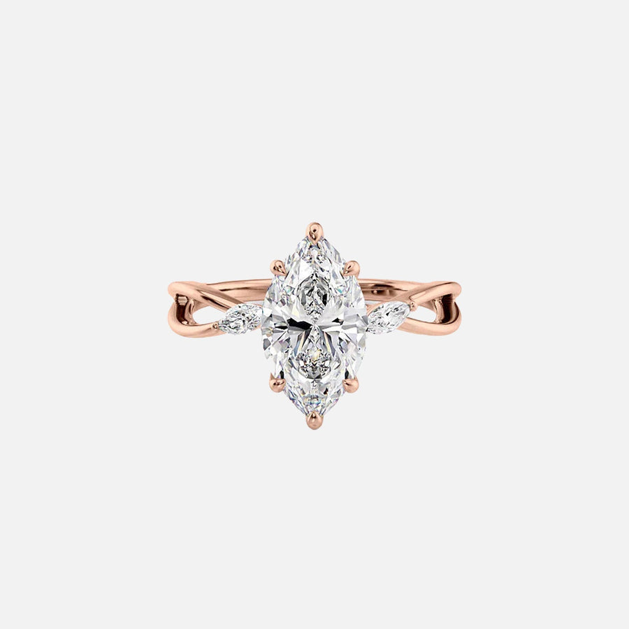  The Kelsey Marquise Moissanite Ring 14k Rose Gold 001