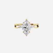 The Kelsey Marquise Moissanite Ring 14k Yellow Gold 001