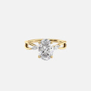 The Kelsey Oval Moissanite Ring 14k Yellow Gold 001