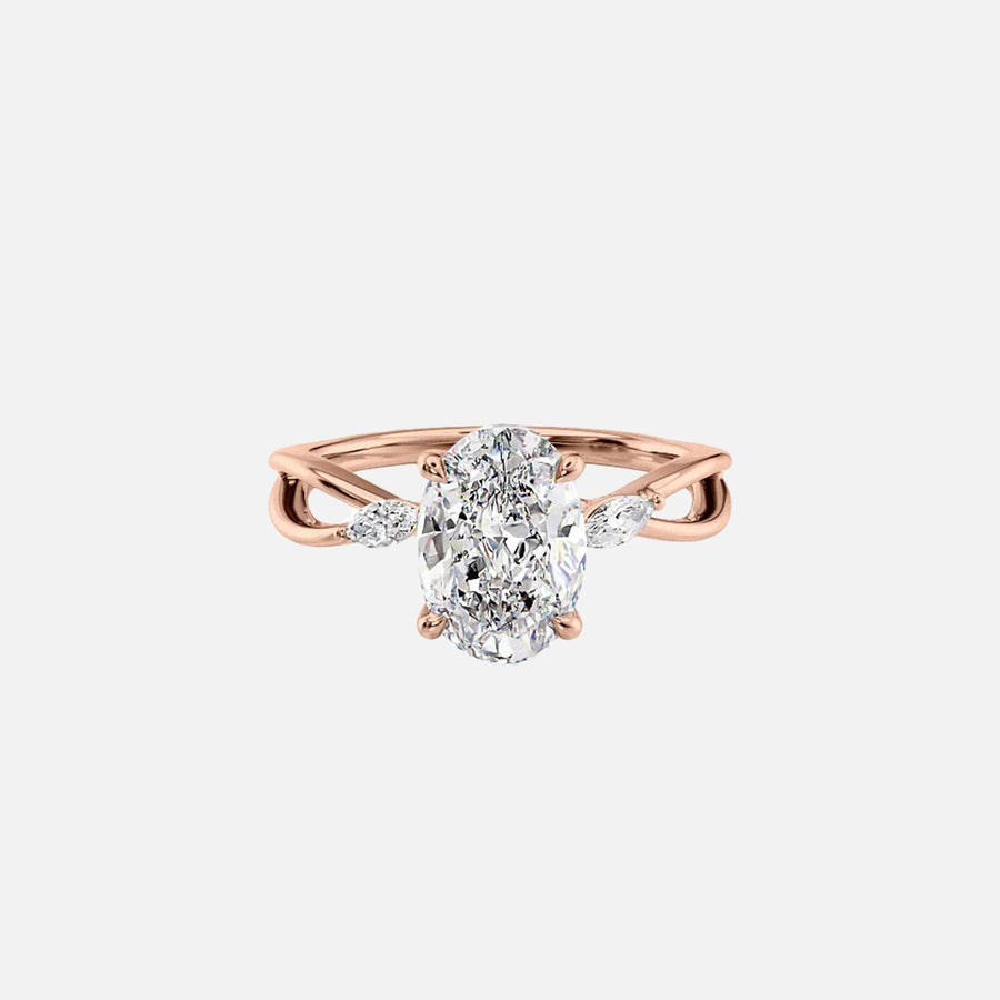  The Kelsey Oval Moissanite Ring 18k Rose Gold 001