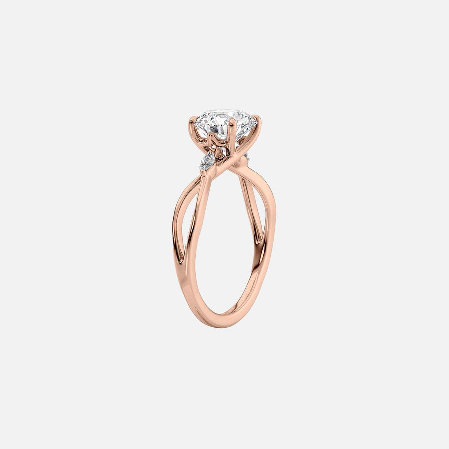  The Kelsey Pear Lab Diamond Ring 14k Rose Gold 002