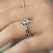  The Kelsey Pear Lab Diamond Ring 18k White Gold 003