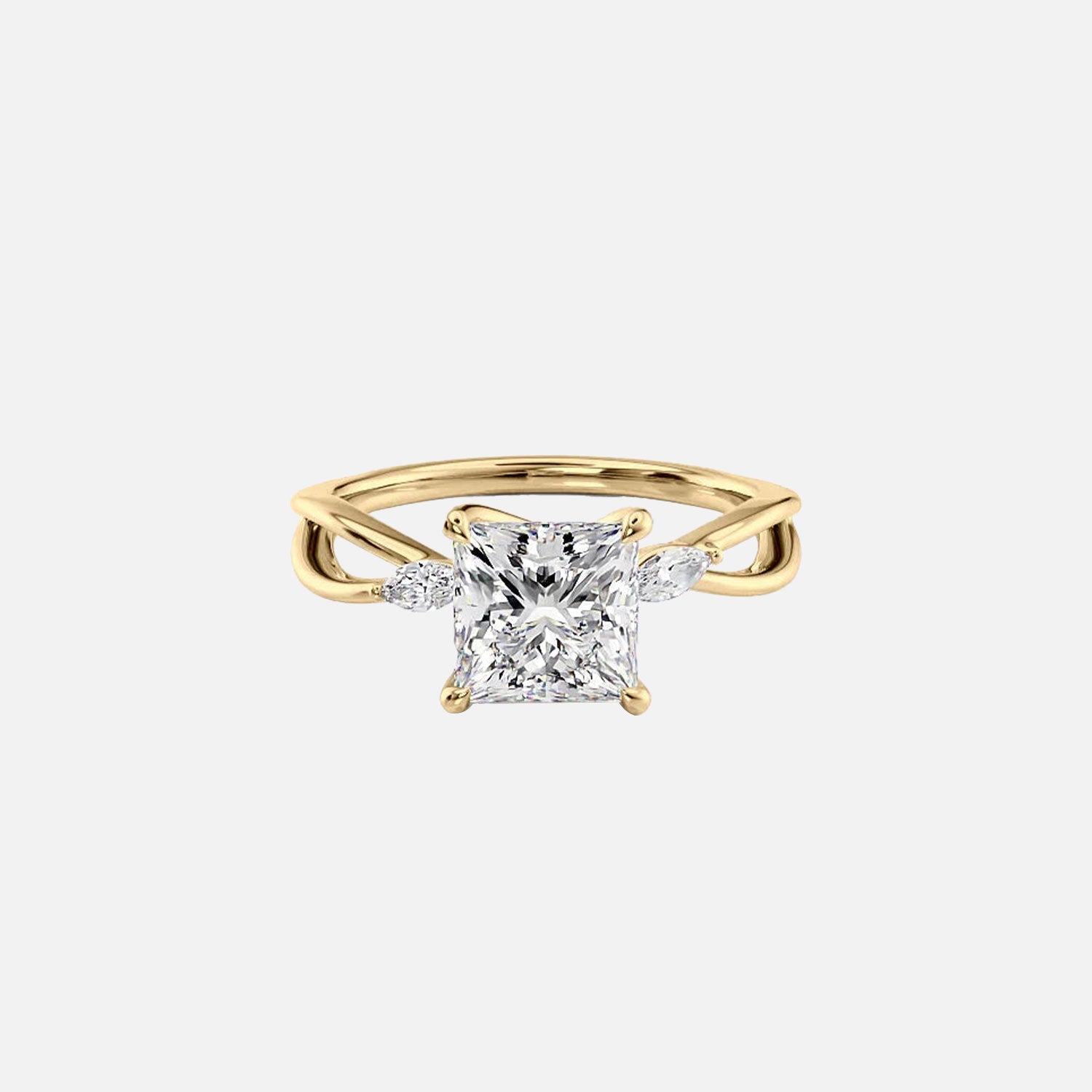 The Kelsey Princess Lab Diamond Ring 14k Yellow Gold 001