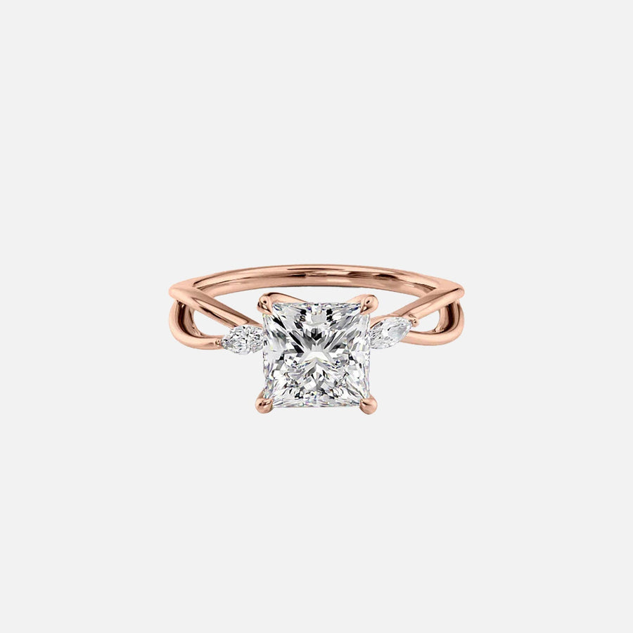  The Kelsey Princess Lab Diamond Ring 18k Rose Gold 001