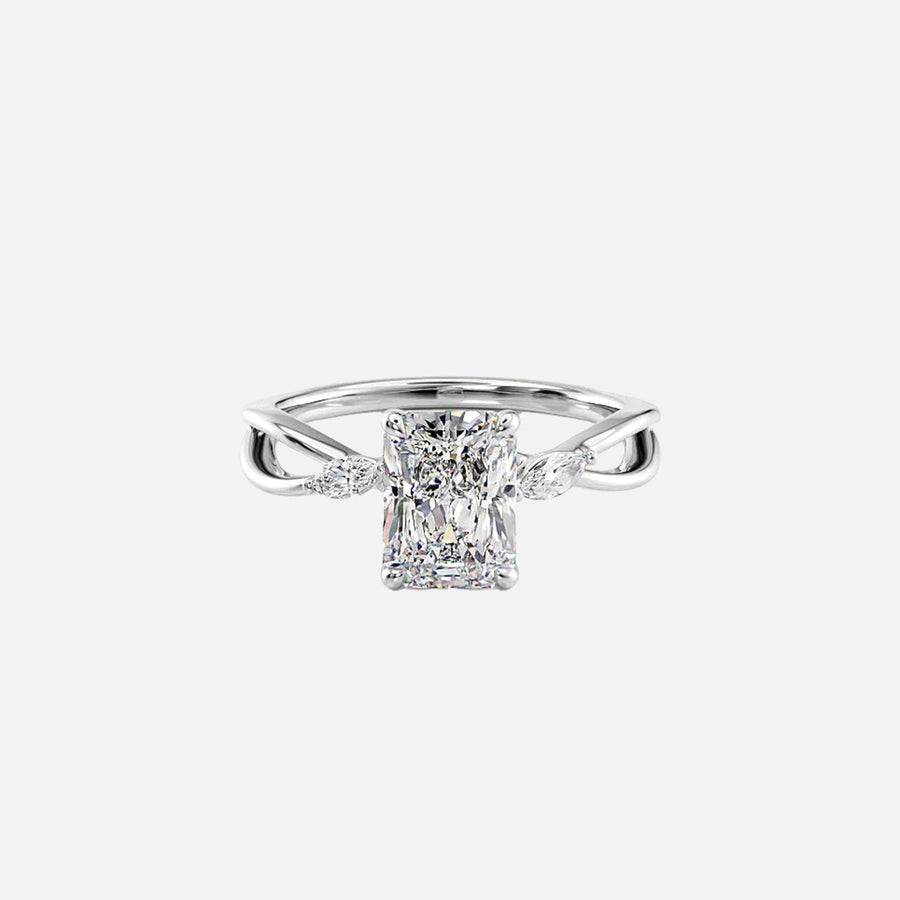  The Kelsey Radiant Lab Diamond Ring 18k White Gold 001