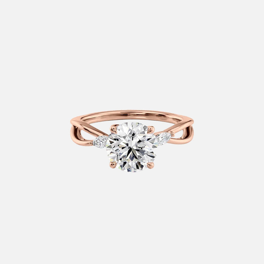  The Kelsey Round Lab Diamond Ring 14k Rose Gold 001