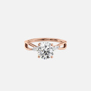  The Kelsey Round Moissanite Ring 18k Rose Gold 001