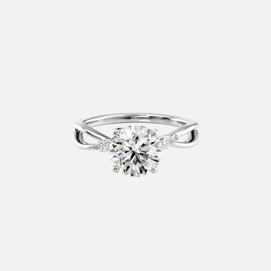  The Kelsey Round Moissanite Ring 18k White Gold 001