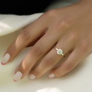  The Kelsey Round Moissanite Ring 18k Yellow Gold 003