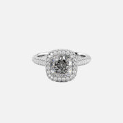  The Kylie Cushion Lab Diamond Ring 18k White Gold 001