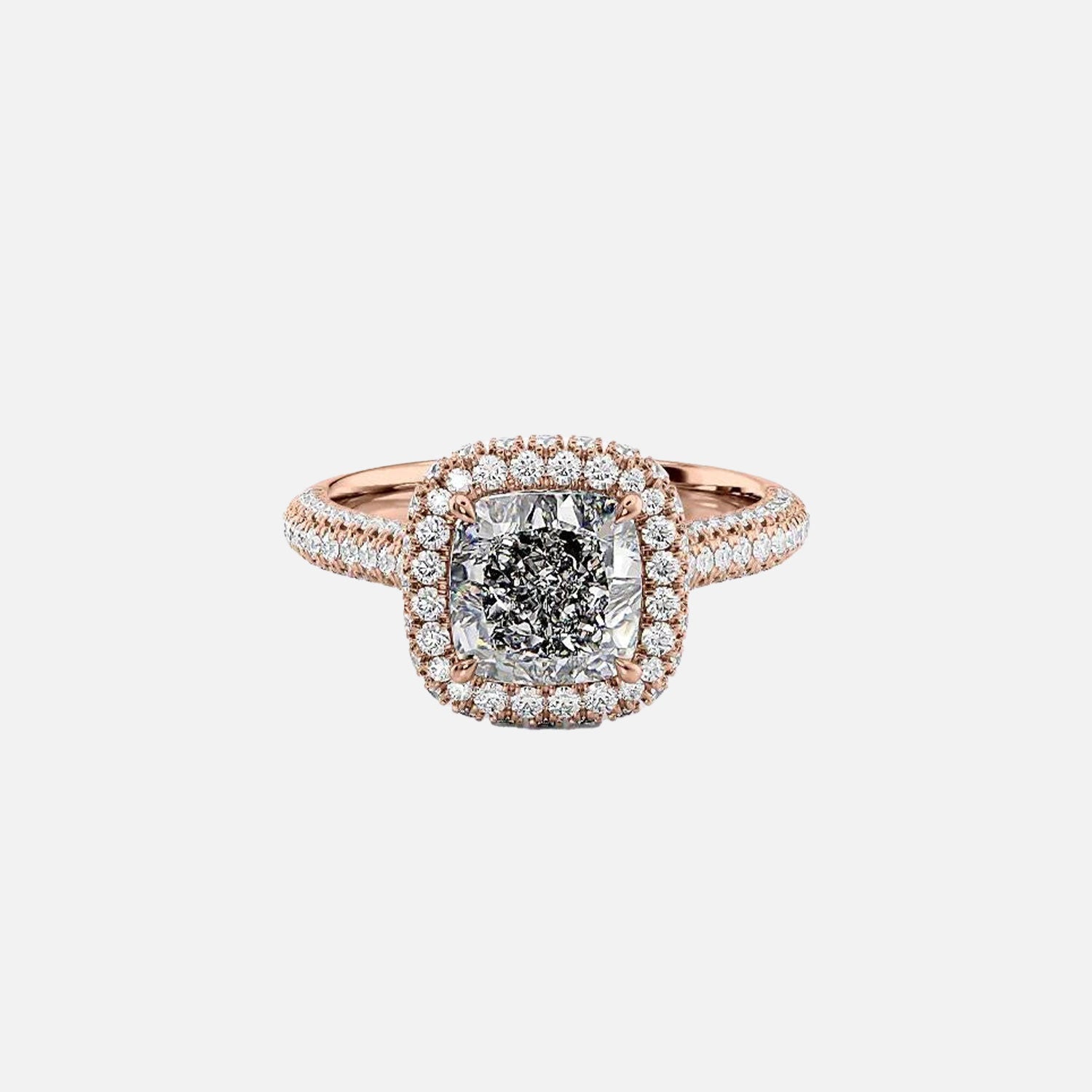  The Kylie Cushion Moissanite Ring 14k Rose Gold 001