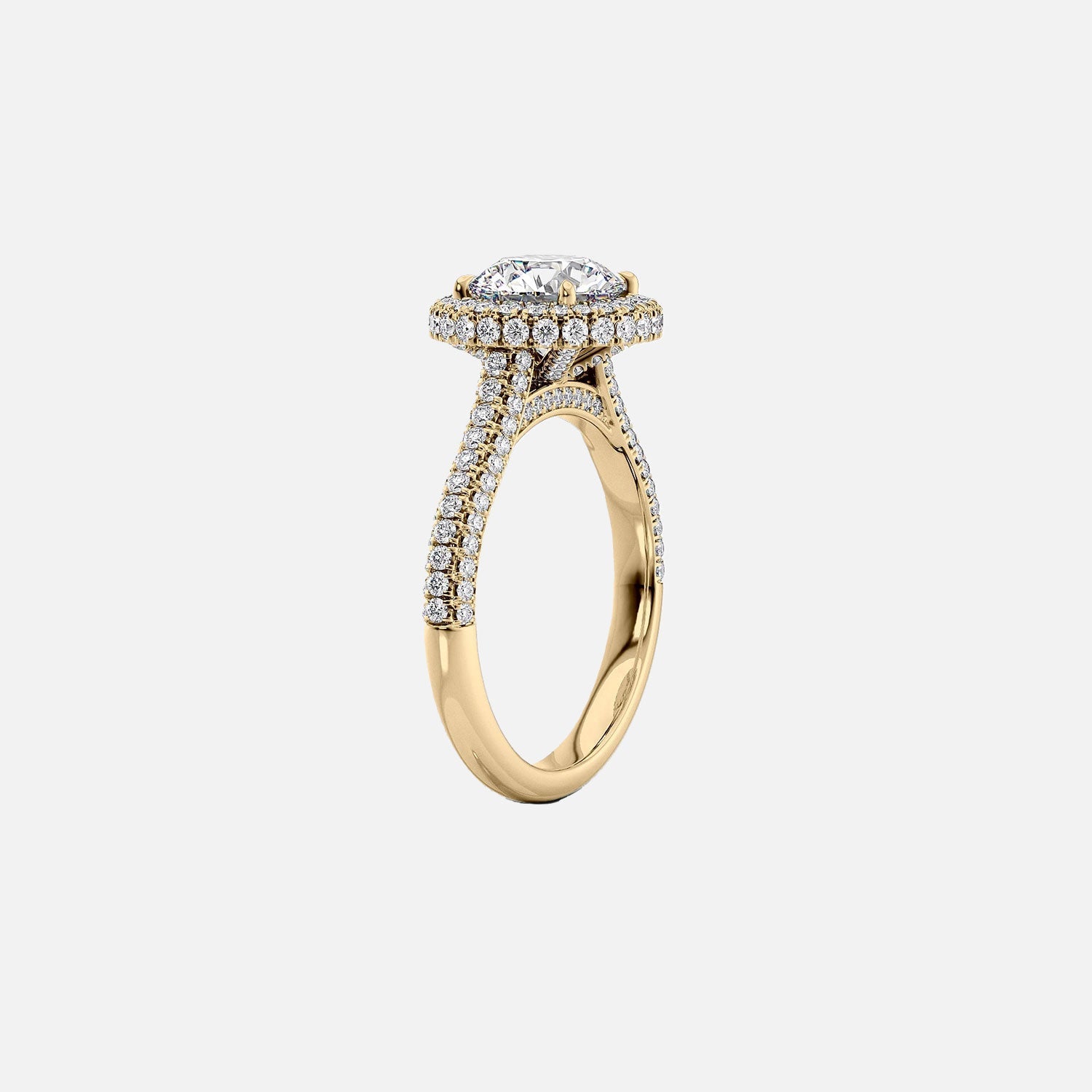  The Kylie Emerald Moissanite Ring 14k Yellow Gold 002