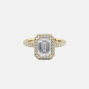  The Kylie Emerald Moissanite Ring 18k Yellow Gold 001