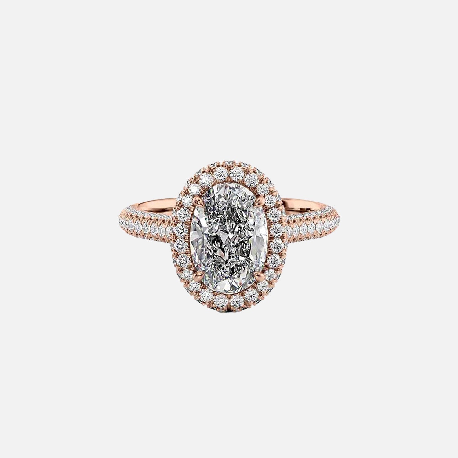  The Kylie Oval Lab Diamond Ring 14k Rose Gold 001
