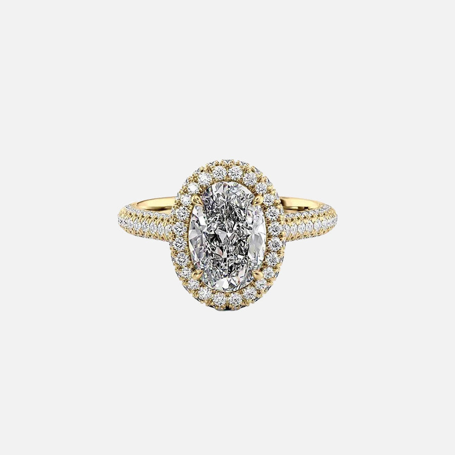 The Kylie Oval Moissanite Ring 14k Yellow Gold 001