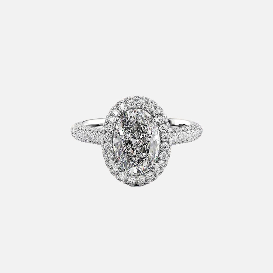  The Kylie Oval Moissanite Ring 18k White Gold 001