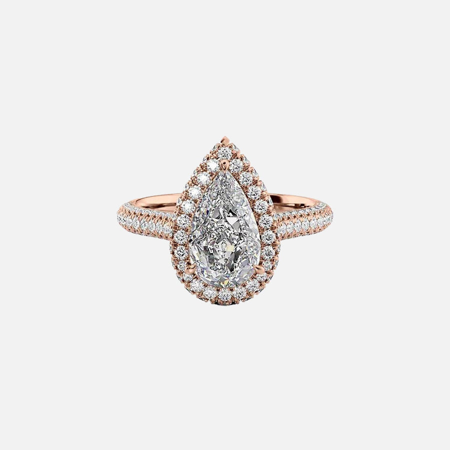  The Kylie Pear Lab Diamond Ring 14k Rose Gold 001
