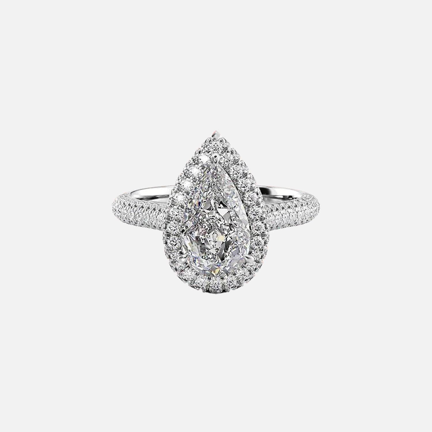  The Kylie Pear Lab Diamond Ring 14k White Gold 001