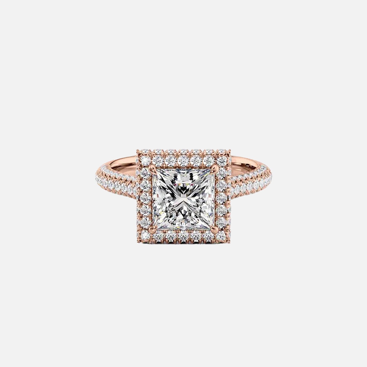  The Kylie Princess Lab Diamond Ring 14k Rose Gold 001