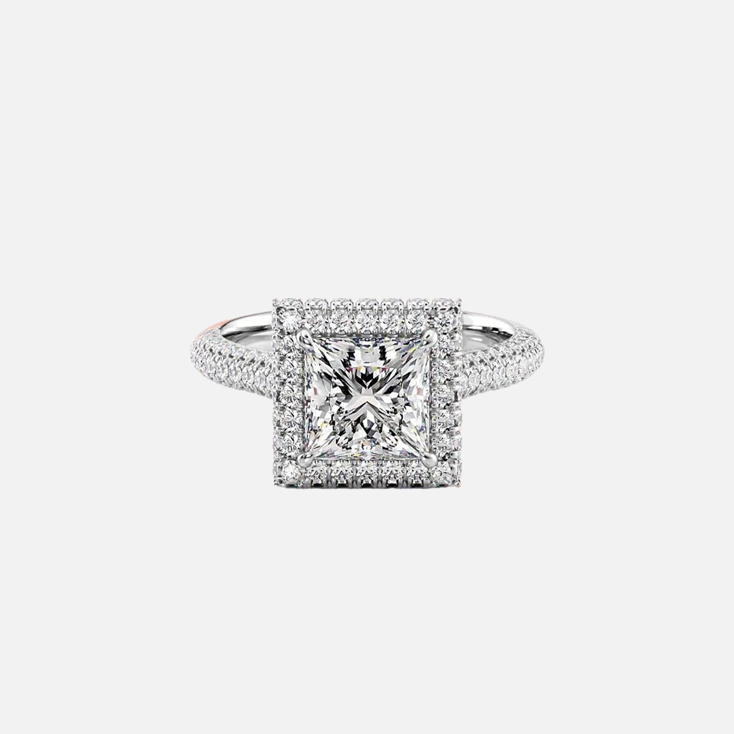  The Kylie Princess Lab Diamond Ring 14k White Gold 001