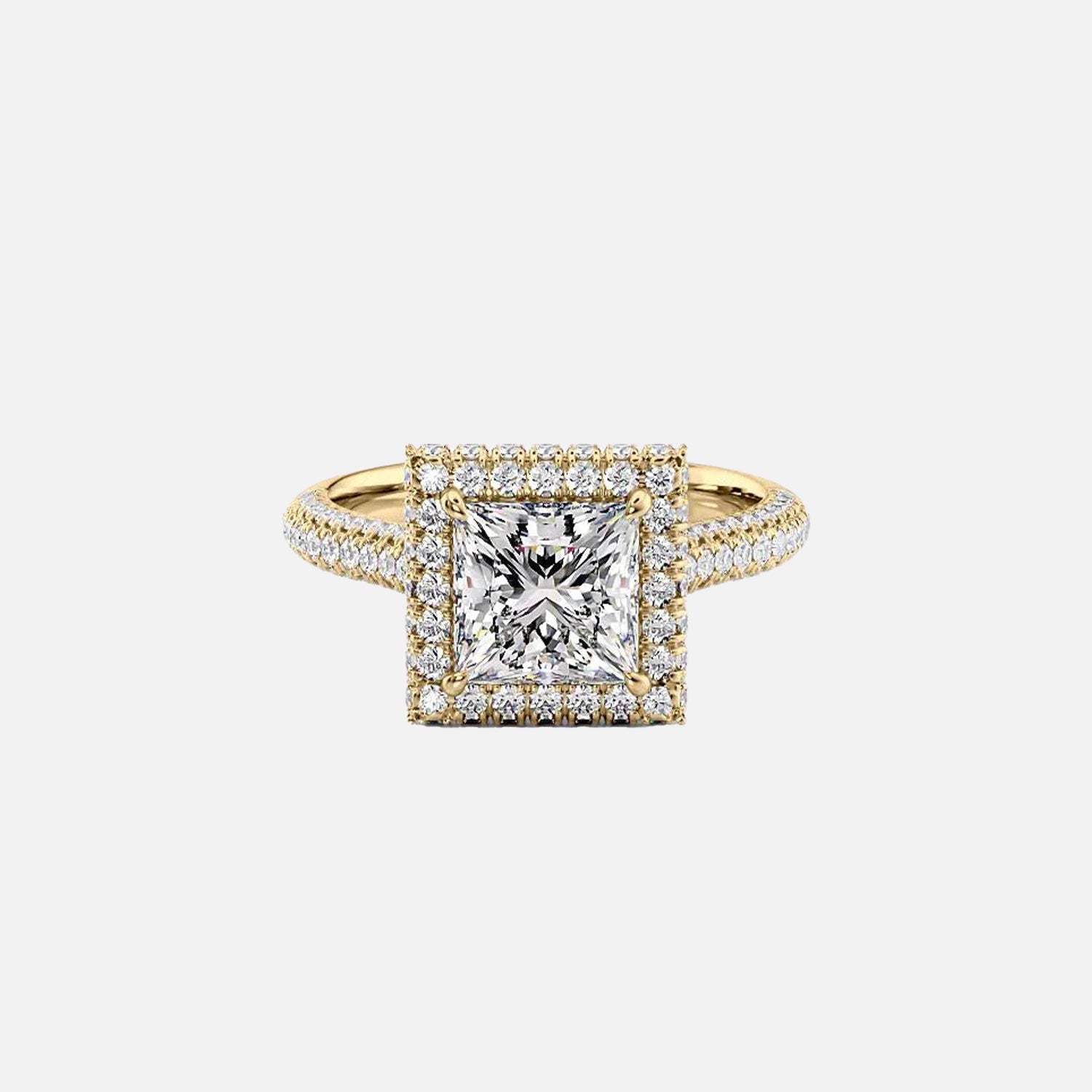 The Kylie Princess Lab Diamond Ring 14k Yellow Gold 001
