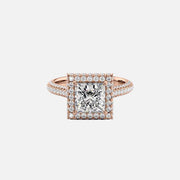  The Kylie Princess Moissanite Ring 18k Rose Gold 001