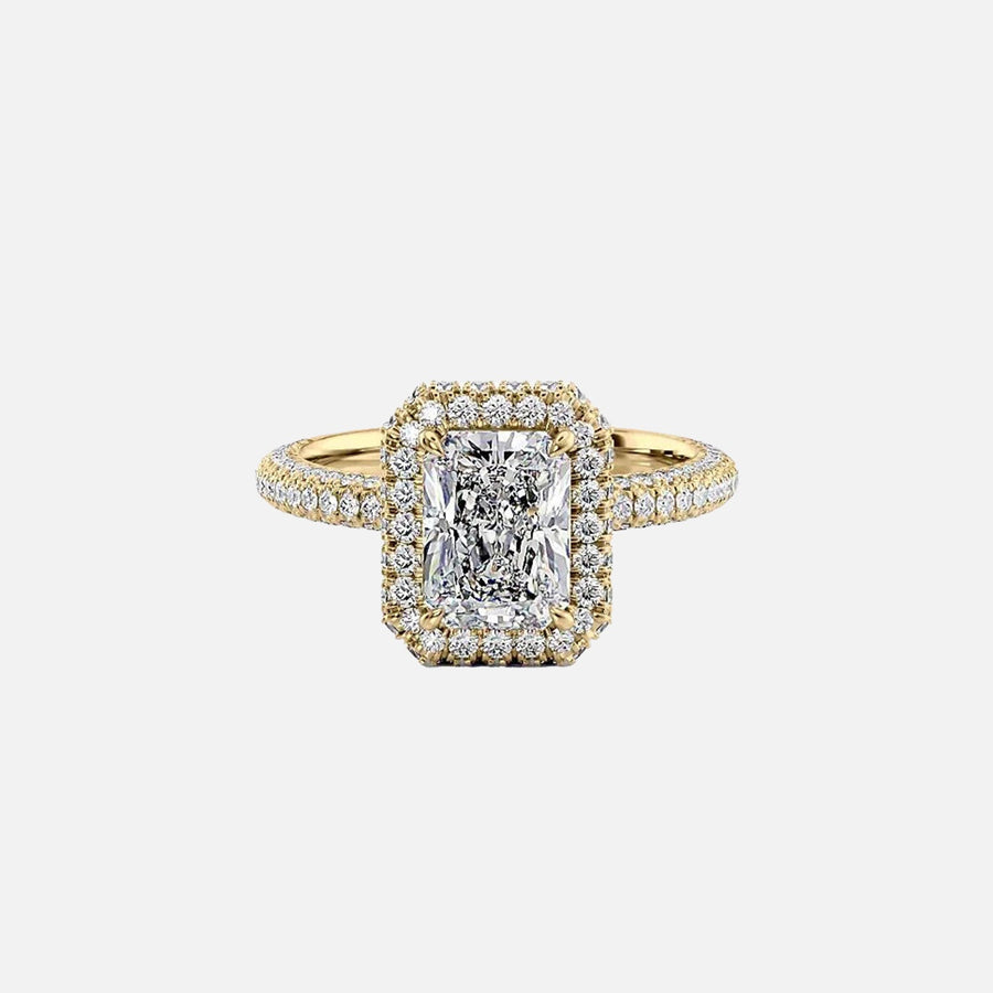  The Kylie Radiant Lab Diamond Ring 18k Yellow Gold 001