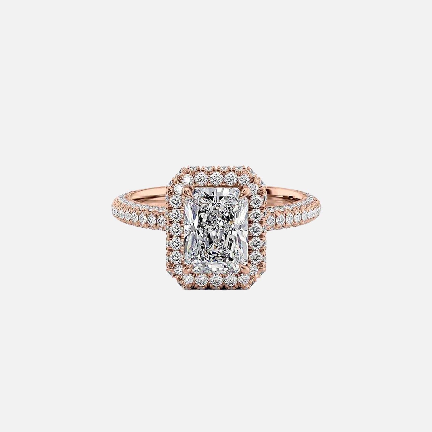  The Kylie Radiant Moissanite Ring 14k Rose Gold 001