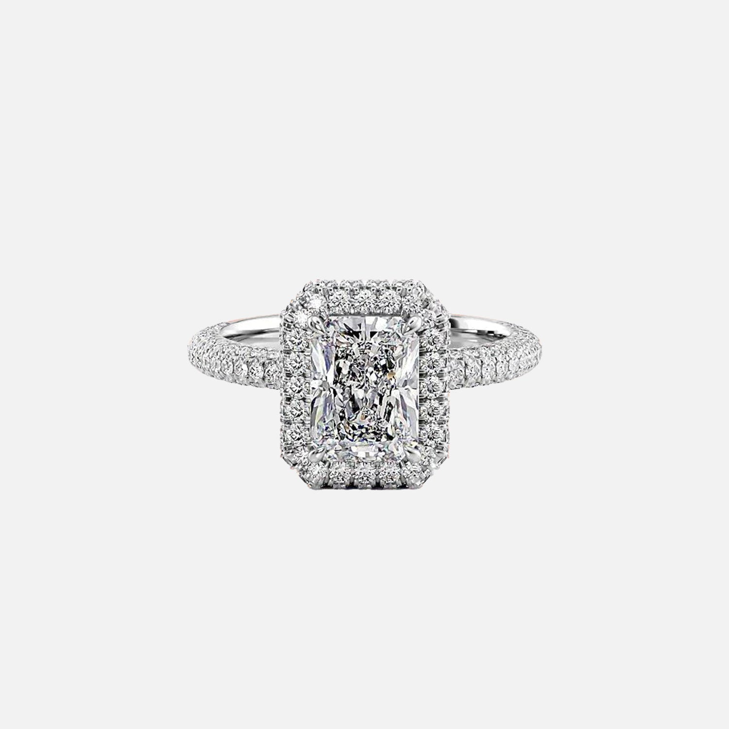  The Kylie Radiant Moissanite Ring 14k White Gold 001