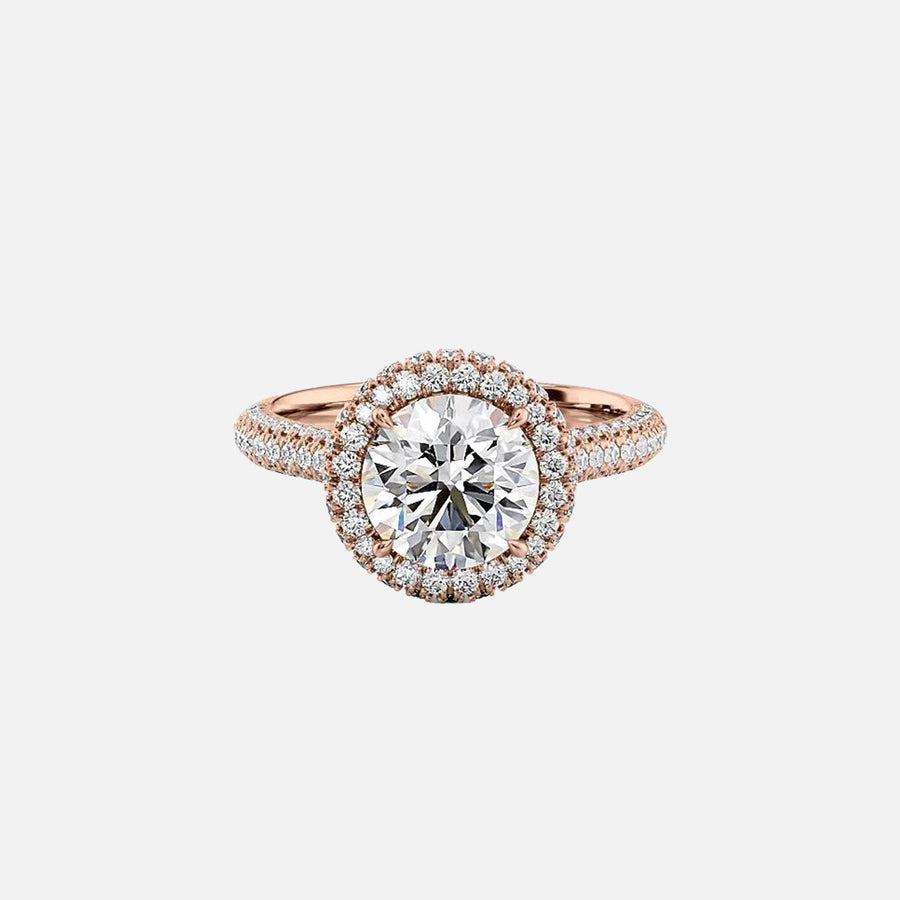  The Kylie Round Moissanite Ring 18k Rose Gold 001