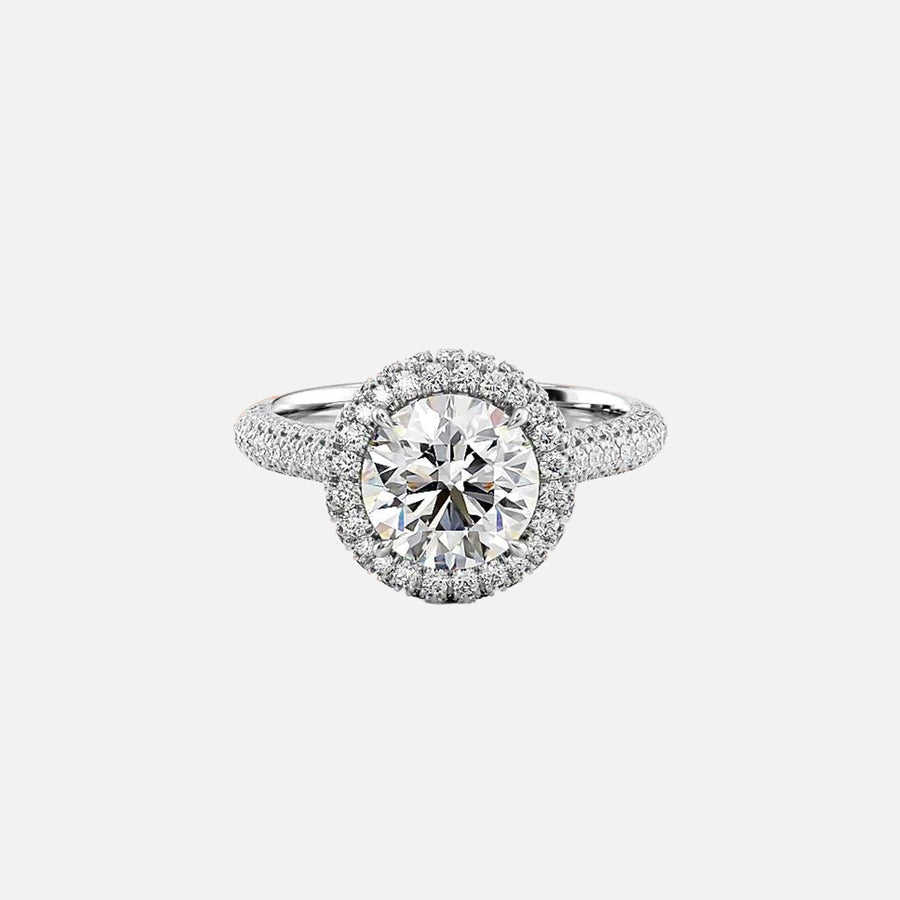  The Kylie Round Moissanite Ring 18k White Gold 001