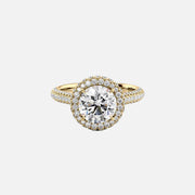  The Kylie Round Moissanite Ring 18k Yellow Gold 001