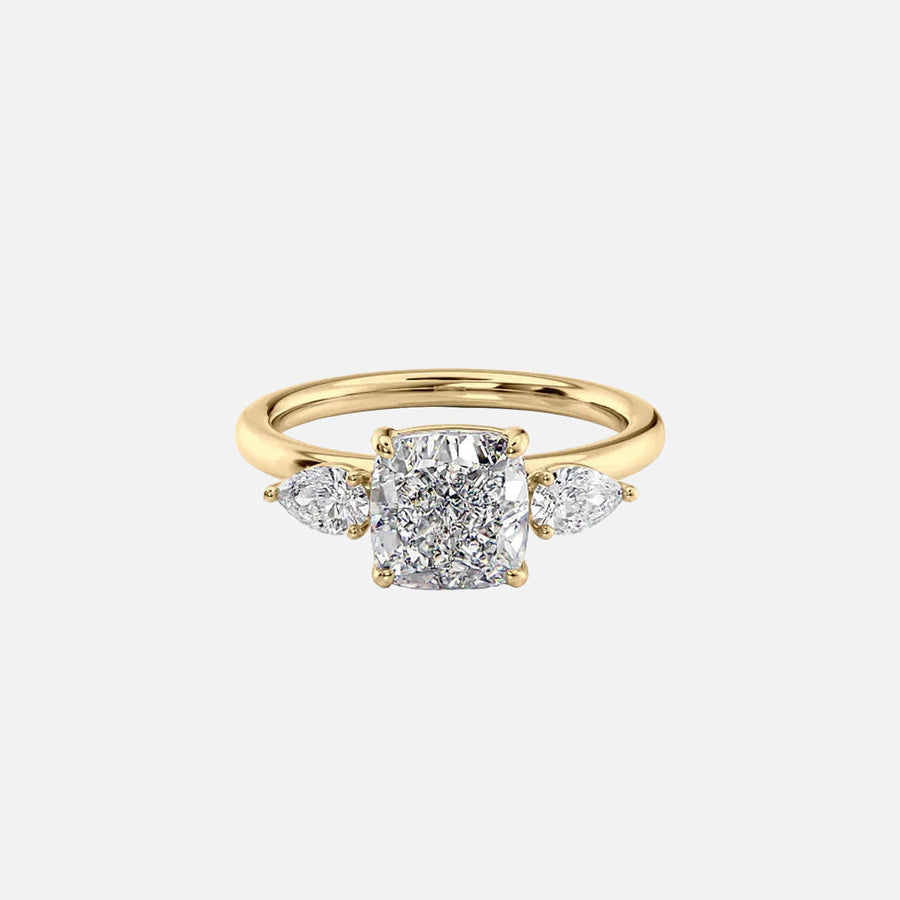 The Lauren Cushion Lab Diamond Ring 14k Yellow Gold 001