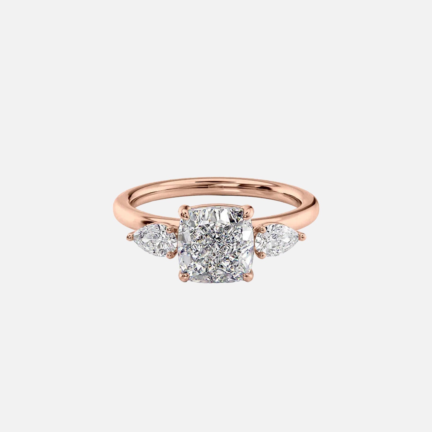  The Lauren Cushion Moissanite Ring 14k Rose Gold 001