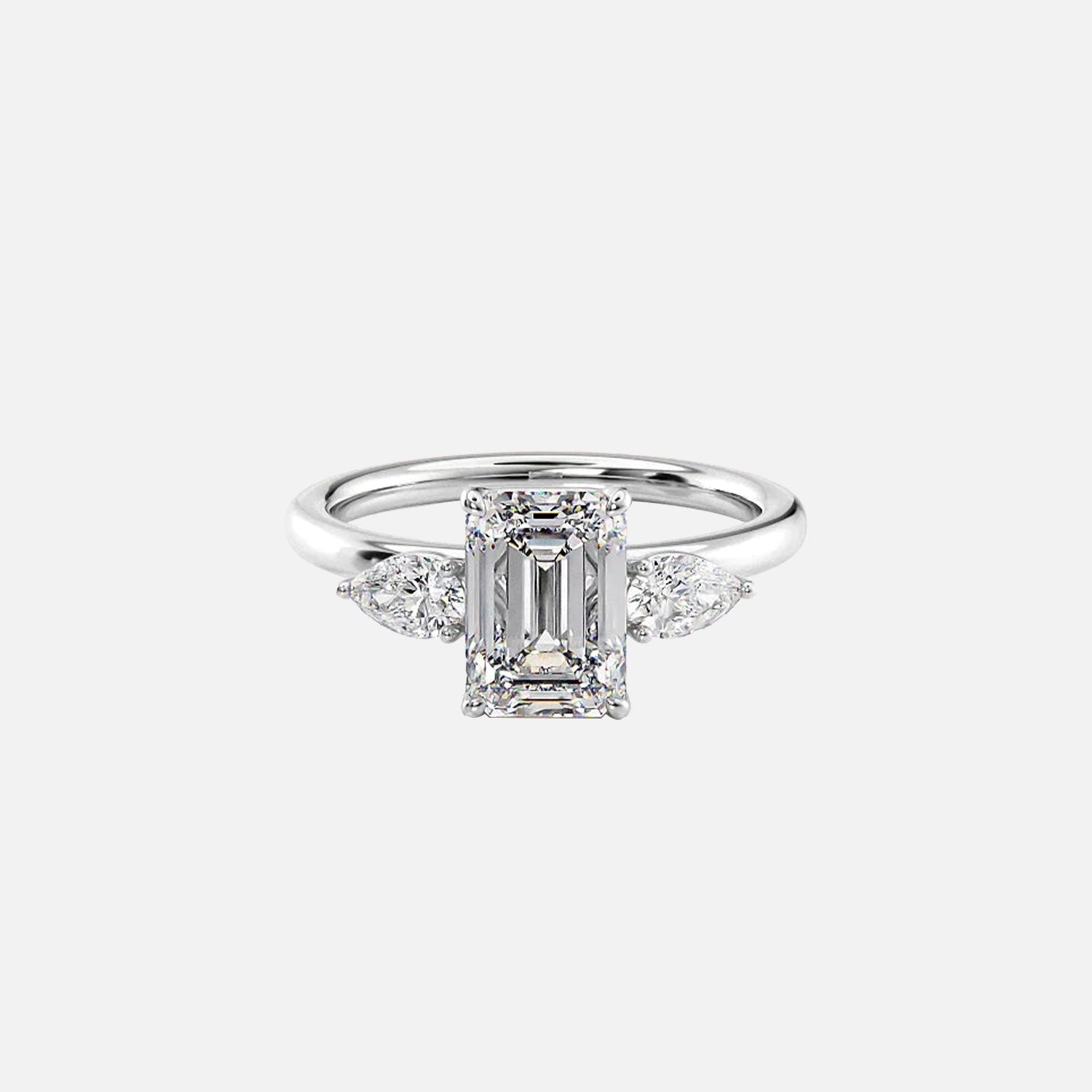  The Lauren Emerald Lab Diamond Ring 14k White Gold 001