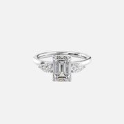  The Lauren Emerald Moissanite Ring 14k White Gold 001