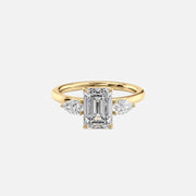  The Lauren Emerald Moissanite Ring 18k Yellow Gold 001