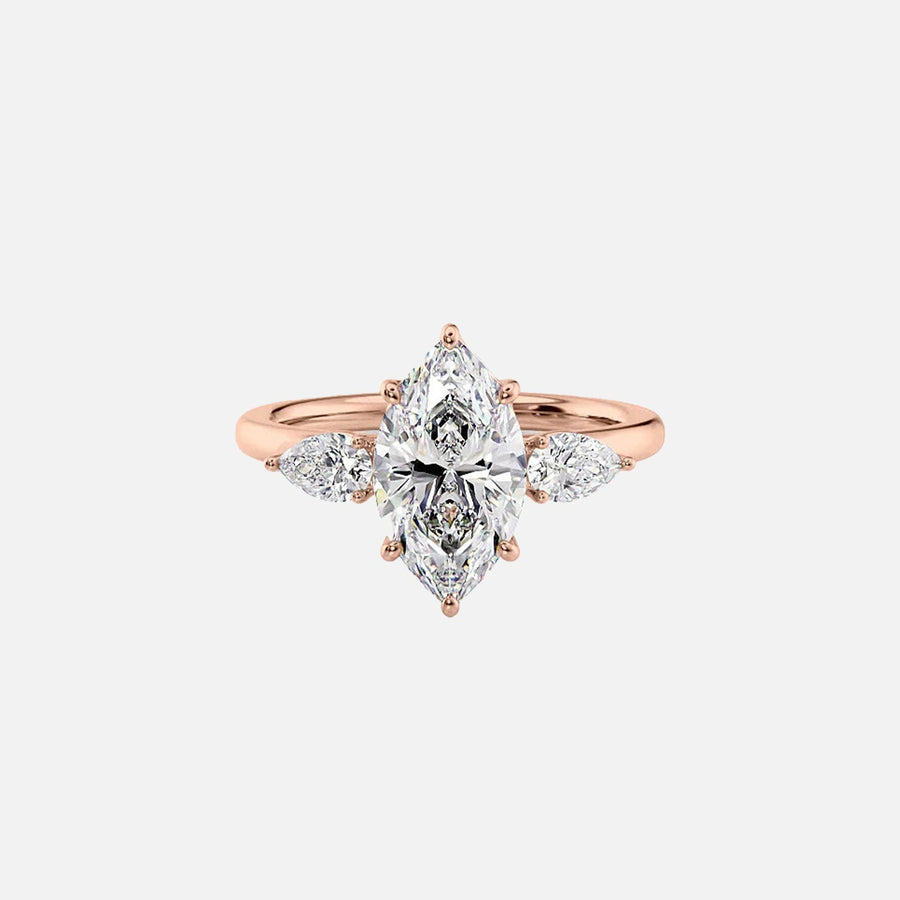  The Lauren Marquise Moissanite Ring 18k Rose Gold 001