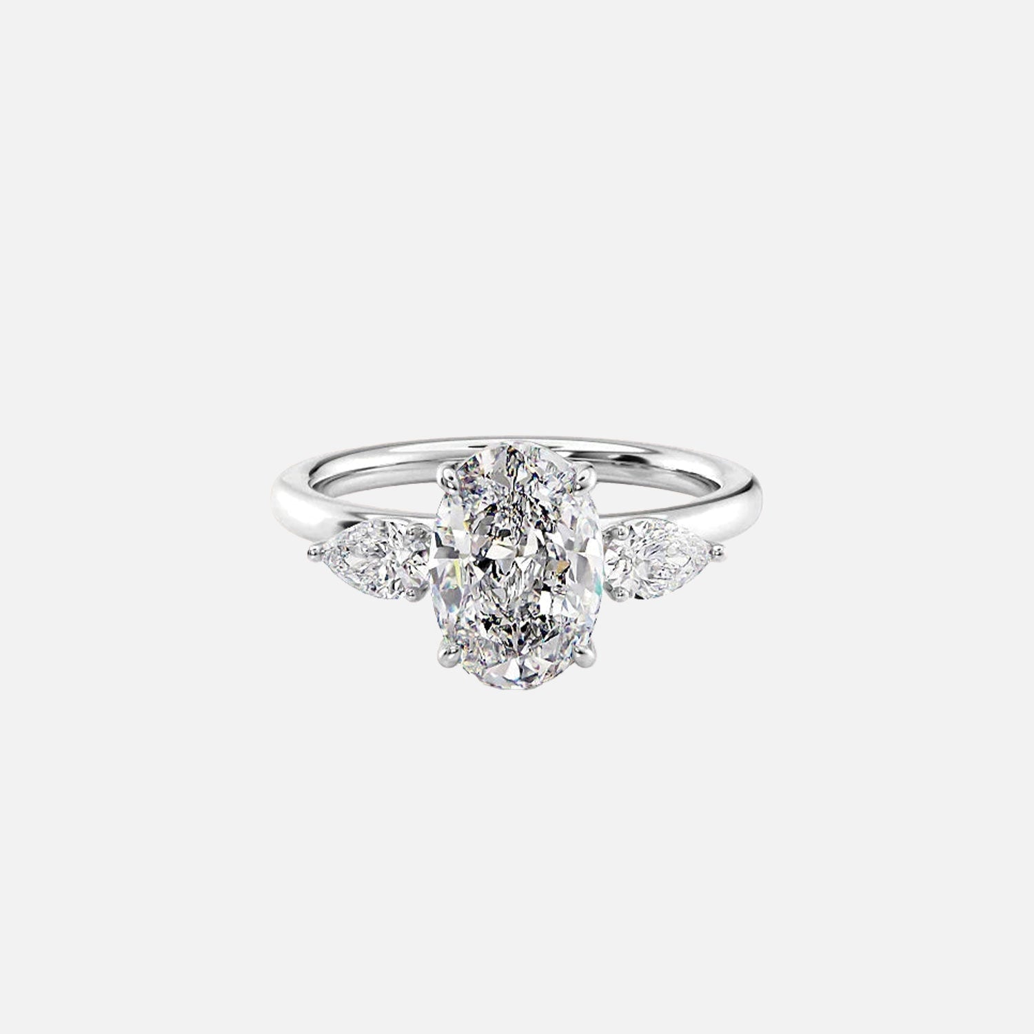  The Lauren Oval Lab Diamond Ring 14k White Gold 001