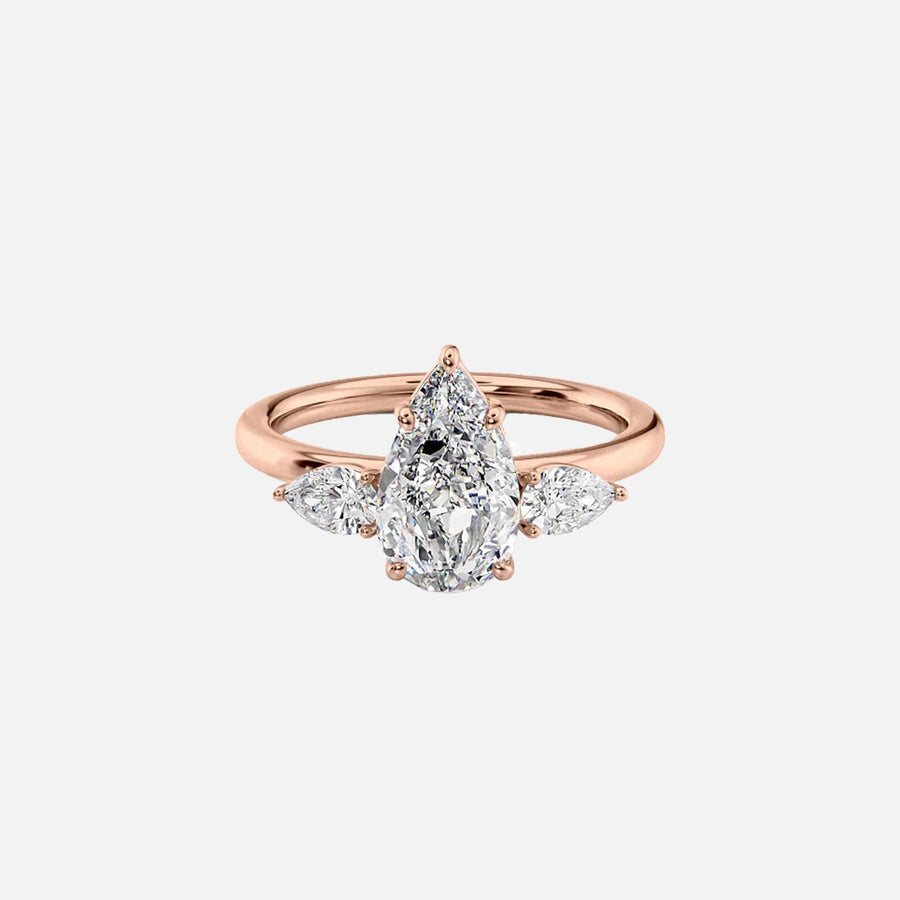  The Lauren Pear Lab Diamond Ring 14k Rose Gold 001