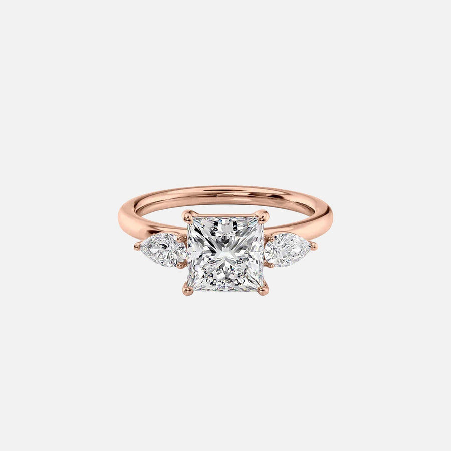  The Lauren Princess Lab Diamond Ring 14k Rose Gold 001