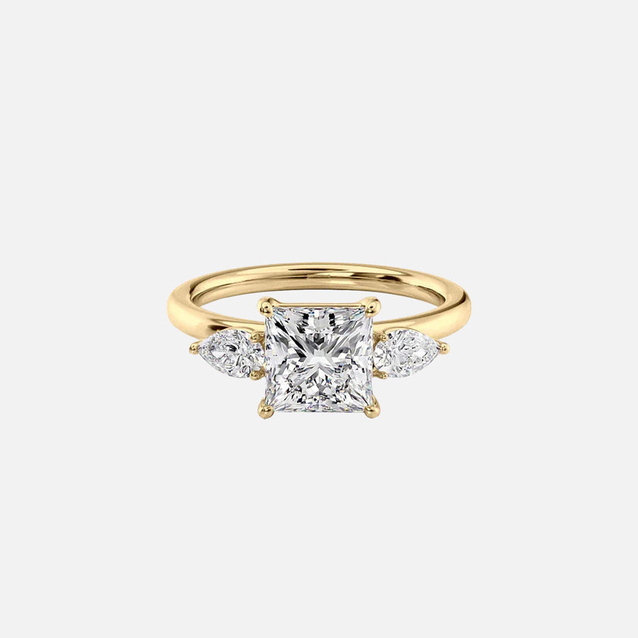  The Lauren Princess Lab Diamond Ring 18k Yellow Gold 001