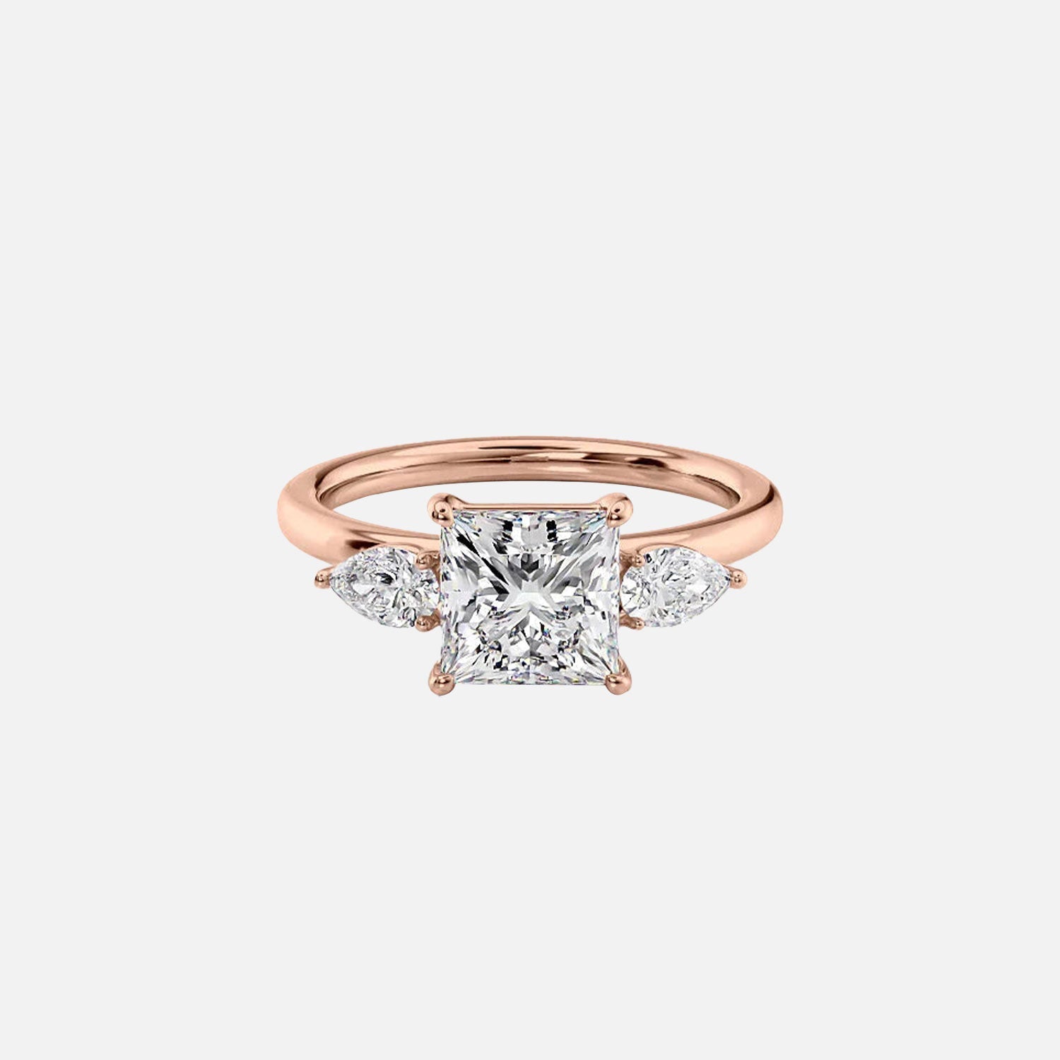  The Lauren Princess Moissanite Ring 14k Rose Gold 001