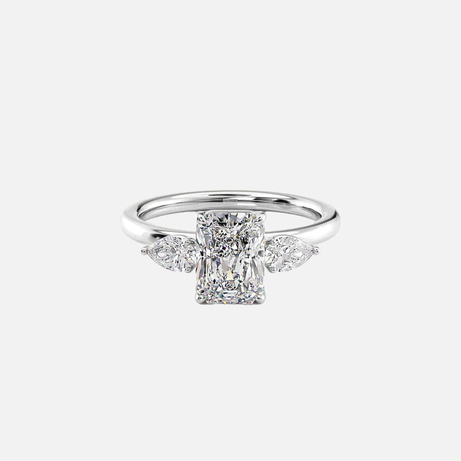  The Lauren Radiant Moissanite Ring 14k White Gold 001