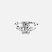  The Lauren Radiant Moissanite Ring 18k White Gold 001